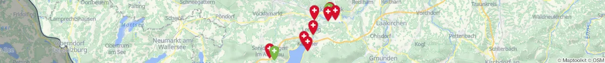 Kartenansicht für Apotheken-Notdienste in der Nähe von Seewalchen am Attersee (Vöcklabruck, Oberösterreich)
